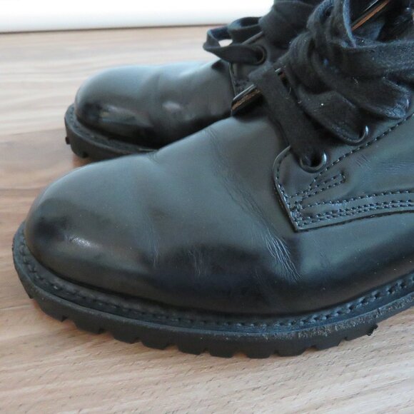 VINTAGE DAYTON Driver Combat Moto Lug Vibram Boots in Black Leather - Picture 9 of 16
